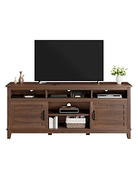 gaomon Tv Stand, Entertainment Center with Adjustable Shelves, Farmhouse Tv Stand with Cabinet Doors,for Living Room