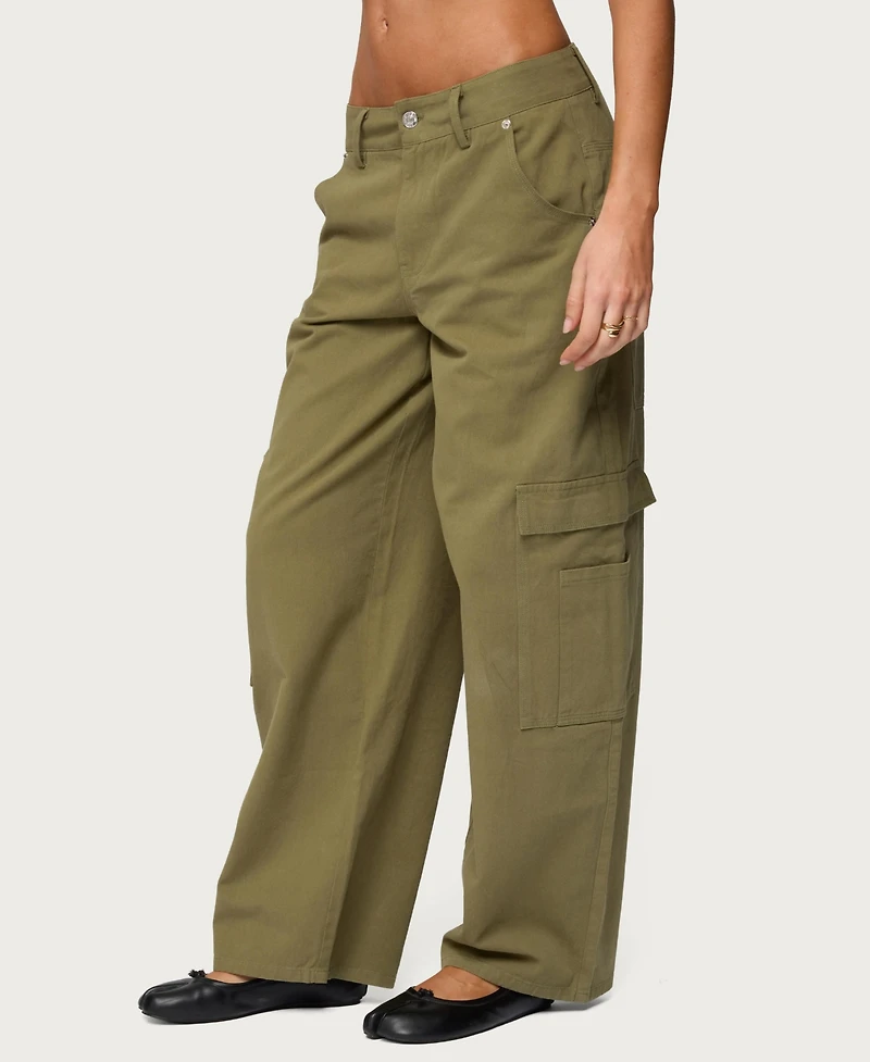 Edikted Women's Jadah Low Rise Baggy Cargo Pants