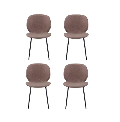 Jofran Wright Contemporary Upholstered Faux Leather Dining Chair (Set of 4)