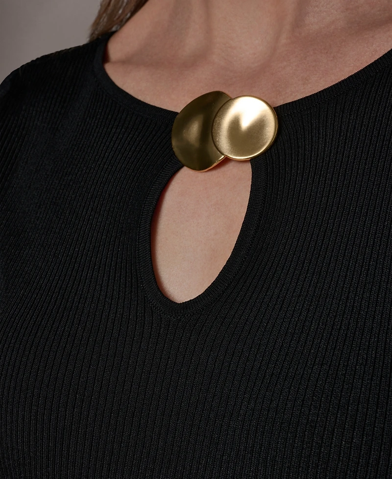 Donna Karan New York Petite Short-Sleeve Sweater