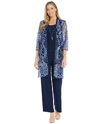R & M Richards Women's 3-Pc. Embellished Jacket, Top Pants Set