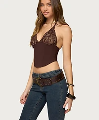 Edikted Women's Ghita Lacey Halter Corset