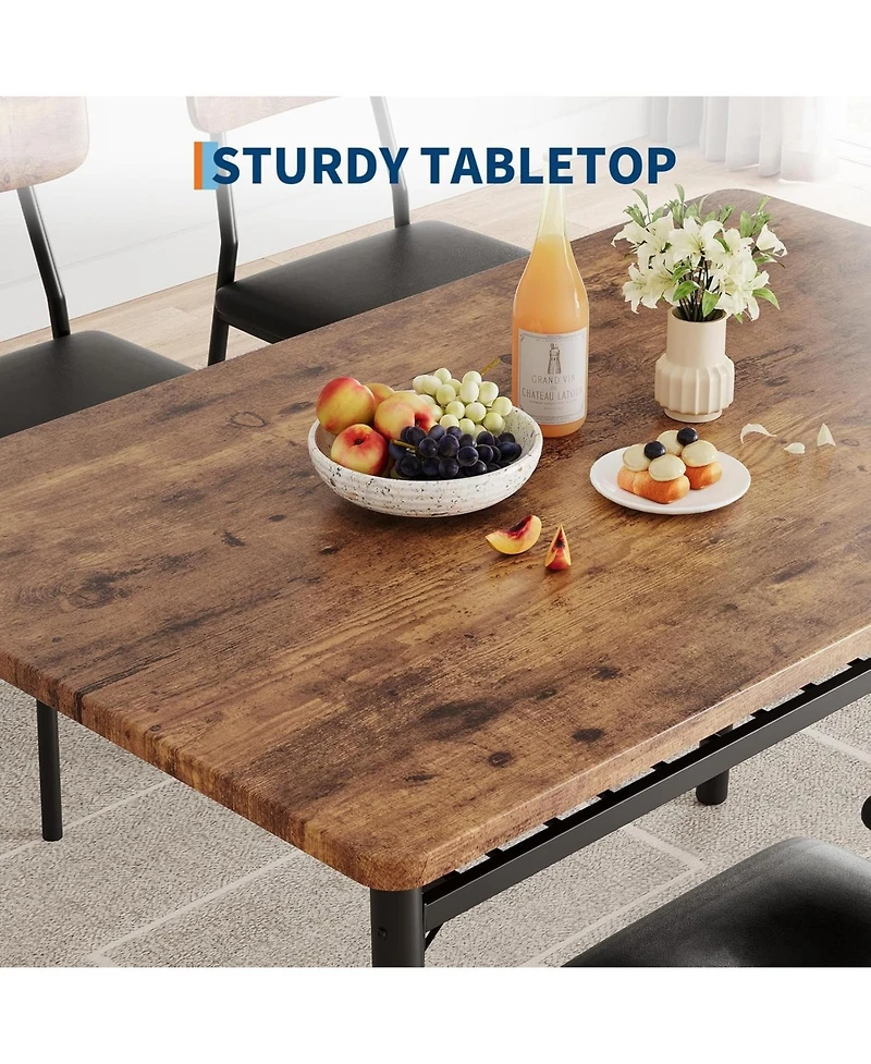 gaomon Dining Table for 2 with Storage Rack Small Kitchen Table for 2 with Metal Frame Square Table with Upholstered Chairs