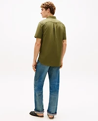 Tommy Hilfiger Men's Short-Sleeve Pigment-Dyed Linen Button-Front Shirt