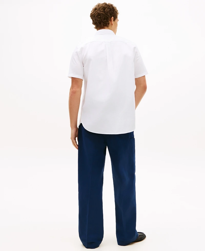 Tommy Hilfiger Men's Short-Sleeve Pigment-Dyed Linen Button-Front Shirt