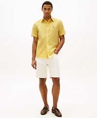 Tommy Hilfiger Men's Short-Sleeve Pigment-Dyed Linen Button-Front Shirt