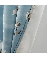 Olivia Gray 100% Polyester 200 Gsm Blossom Printed Blackout Grommet Curtain Panel 54" x 90"