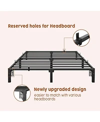 gaomon 10 in Tool-Free Bed Frame, Heavy Duty Metal Platform Bed Frame with Durable Iron Slat Support and Legs, No Box Spring Required
