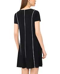 Msk Women's V-Neck Fit & Flare Mini Dress