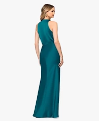 Betsy & Adam Petite V-Neck Sleeveless Ball Gown