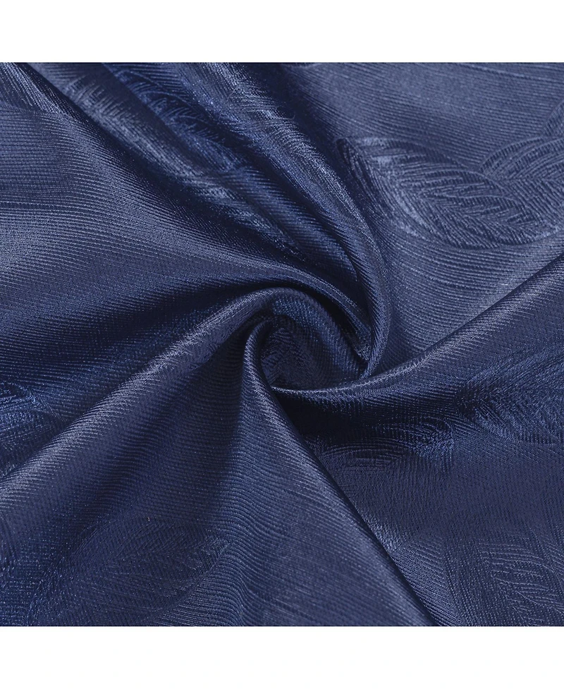 Olivia Gray 100% Polyester 200 Gsm Arlo Embossed Blackout Grommet Curtain Panel 54" x 90" Navy