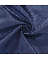 Olivia Gray 100% Polyester 200 Gsm Arlo Embossed Blackout Grommet Curtain Panel 54" x 90" Navy