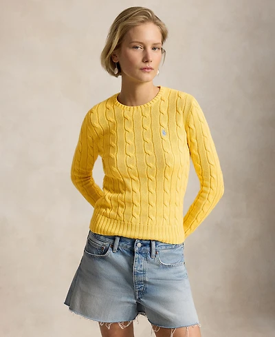 Polo Ralph Lauren Women's Cable-Knit Cotton Crewneck Sweater