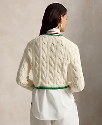 Polo Ralph Lauren Women's Crewneck Buttoned Placket Cropped Cardigan