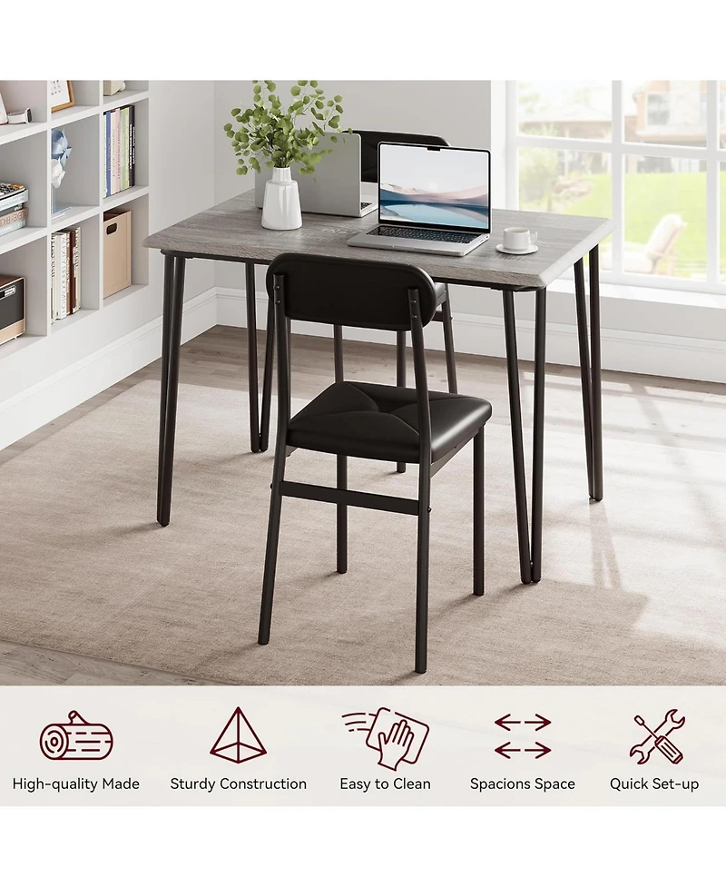 gaomon Dining Table Set for 4 Kitchen Table and Chairs for 4 ,5 Piece Kitchen Dining Room Table Set Wood Modern Rectangle Dinner Table