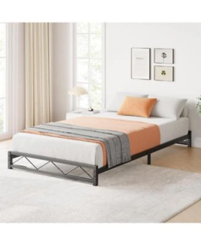 Gaomon Queen Bed Frame Metal Low Platform Bed Frame Queen Size Bed Frame With Metal Slat Support Mattress Foundation Under Bed Storage No Box