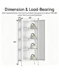 Yigii Tempered Glass Sturdy Steel Frame 3-Side Display Cabinet