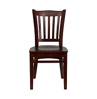 Emma+Oliver Vertical Slat Back Wooden Restaurant Dining Chair