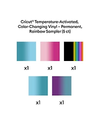 Cricut Temperature Activated Color Changing Permanent Vinyl Sampler – 12 in x 12 in Sheets (5 Count)