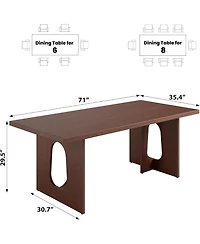gaomon 71" Long Dining Table for 6-10 People