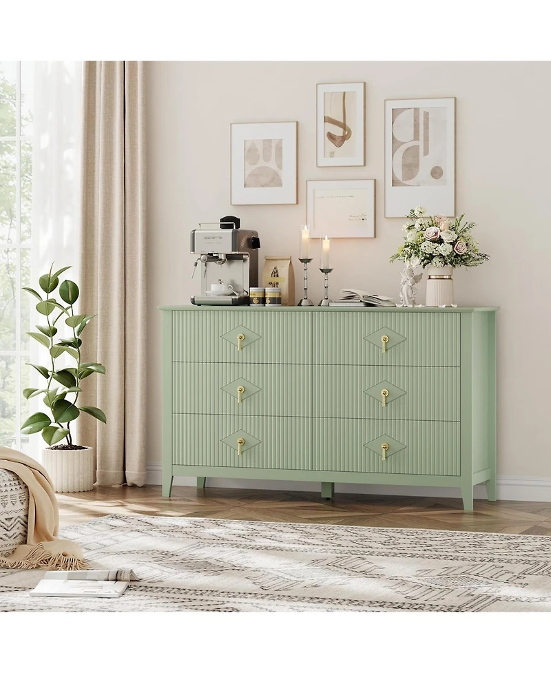 gaomon Extra Wide 6 Drawer Bedroom Dresser & Tv Stand