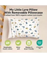 KeaBabies Toddler 1-Pack Lyra Muslin Pillow with Pillowcase 13x18, Organic Cotton for Boys, Girls, Sleeping, Travel