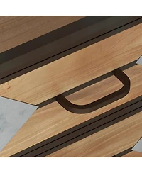 gaomon Wooden Floor 3 Drawers, Freestanding Entryway Storage Unit Console Table, Modern Organizer Cabinet for Living Room, Bedroom, Hallway, Office