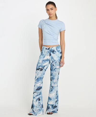 Good American Women's Printed Flare Pants