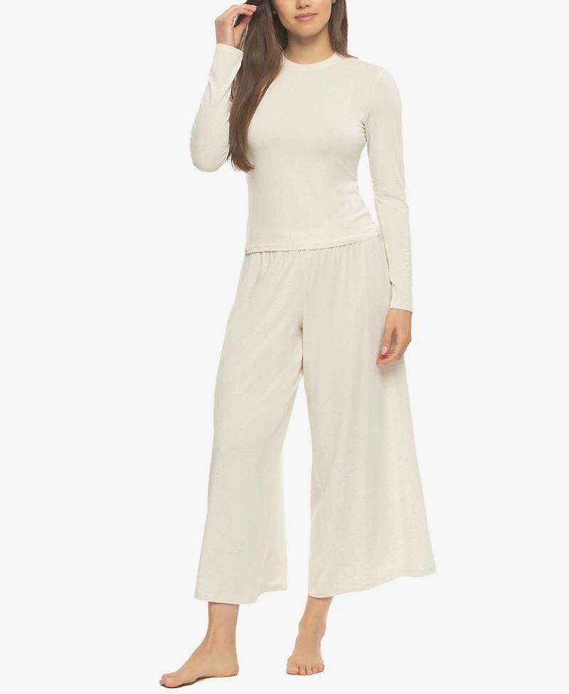Felina Women's Lena Modal Linen Long Sleeve and Pants Set Style 950226