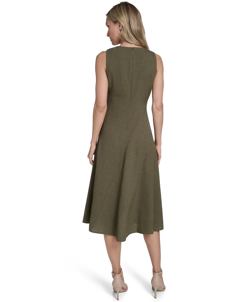 Calvin Klein Women's V-Neck Sleeveless Midi Dress