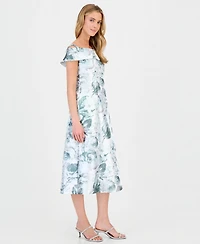 Connected Women's Printed Off-Shoulder Midi Dress
