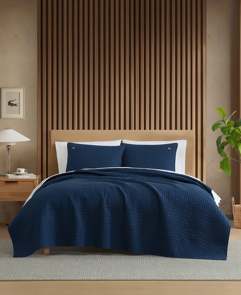 Lacoste Home Croc Scale Cotton 2-Pc. Quilt Set, Twin