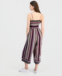 Nautica Women's Striped Ruffled Smocked Jumpsuit