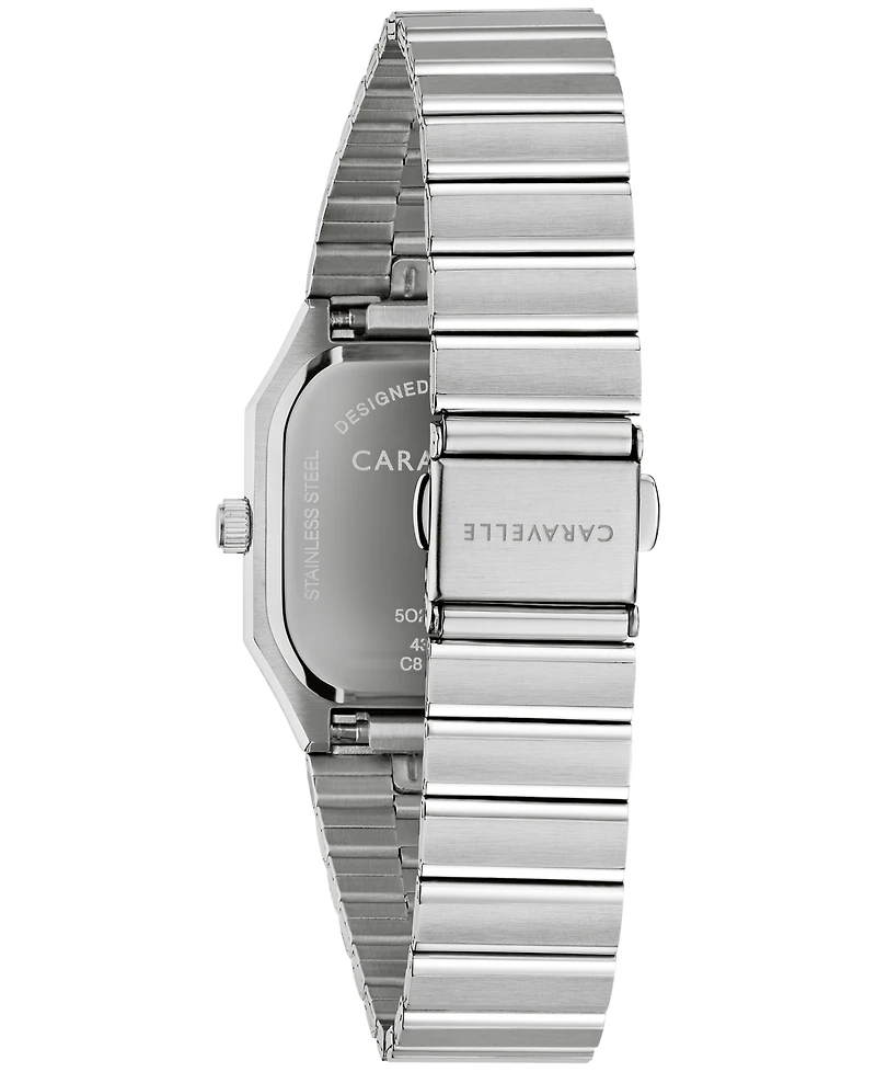 Caravelle Men's Vintage Silver-Tone Stainless Steel Bracelet Watch, 32mm