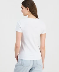 Nautica Women's Scallop-Trim Cotton Short-Sleeve T-Shirt