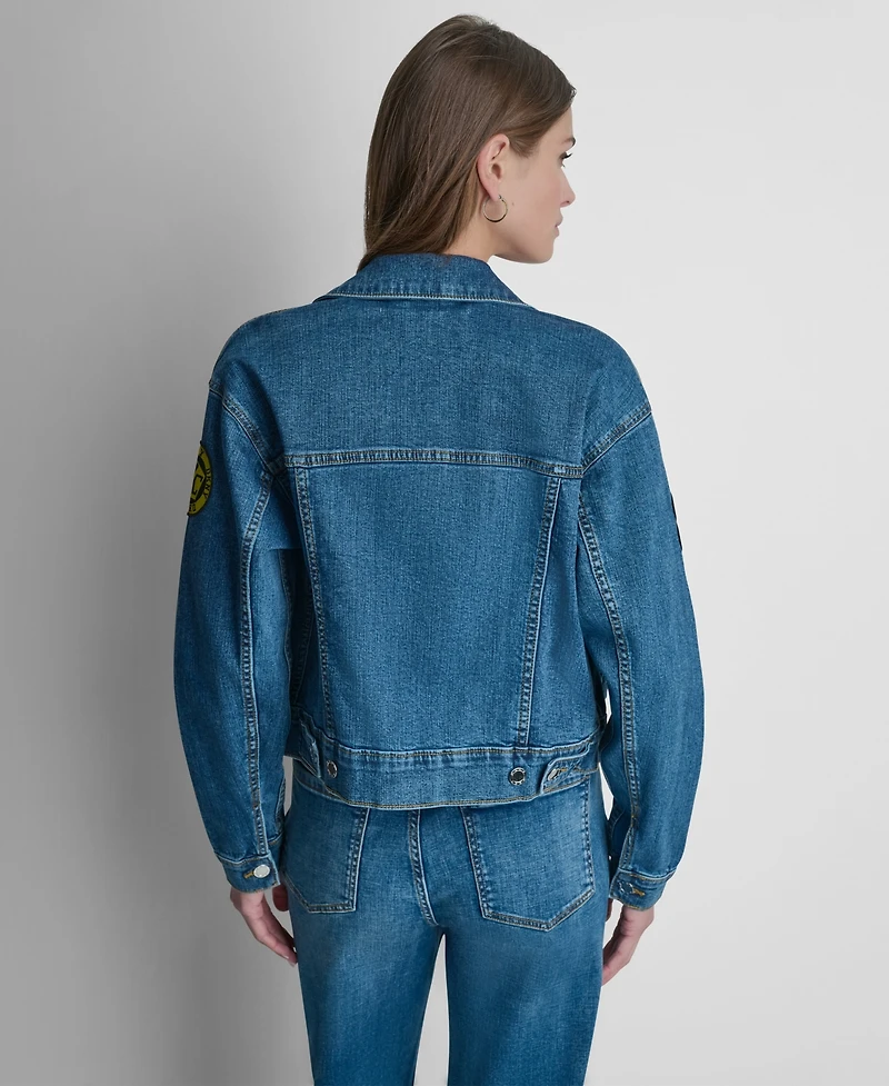 Dkny Women's 1989 Pins & Patches Collared Jacket