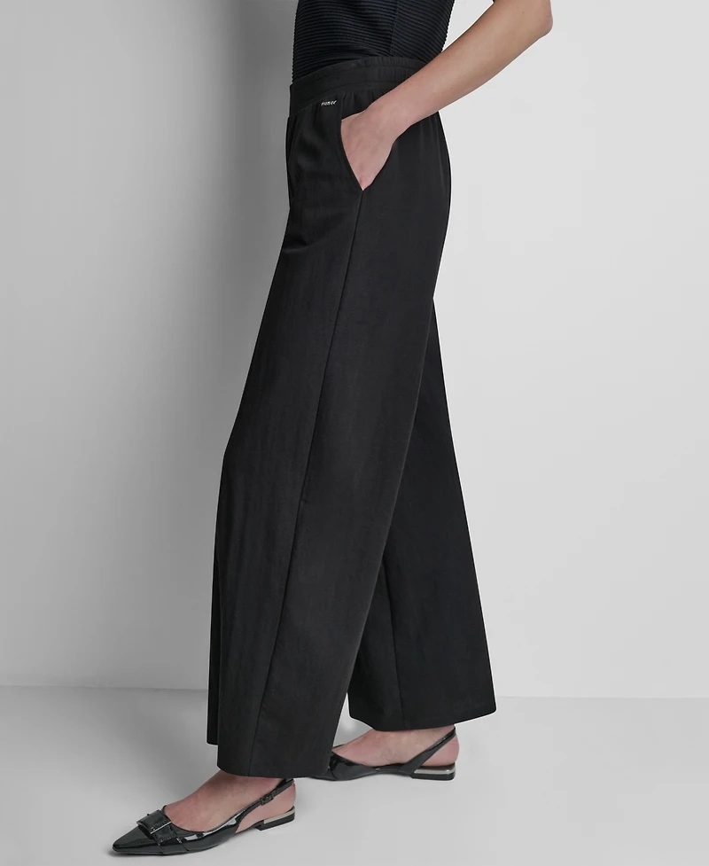 Dkny Women's Mini Logo Ewaist Pull-On Pants