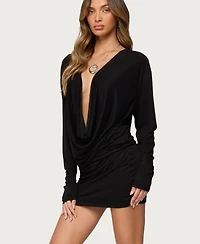 Edikted Women's Romelia Cowl Neck Mini Dress