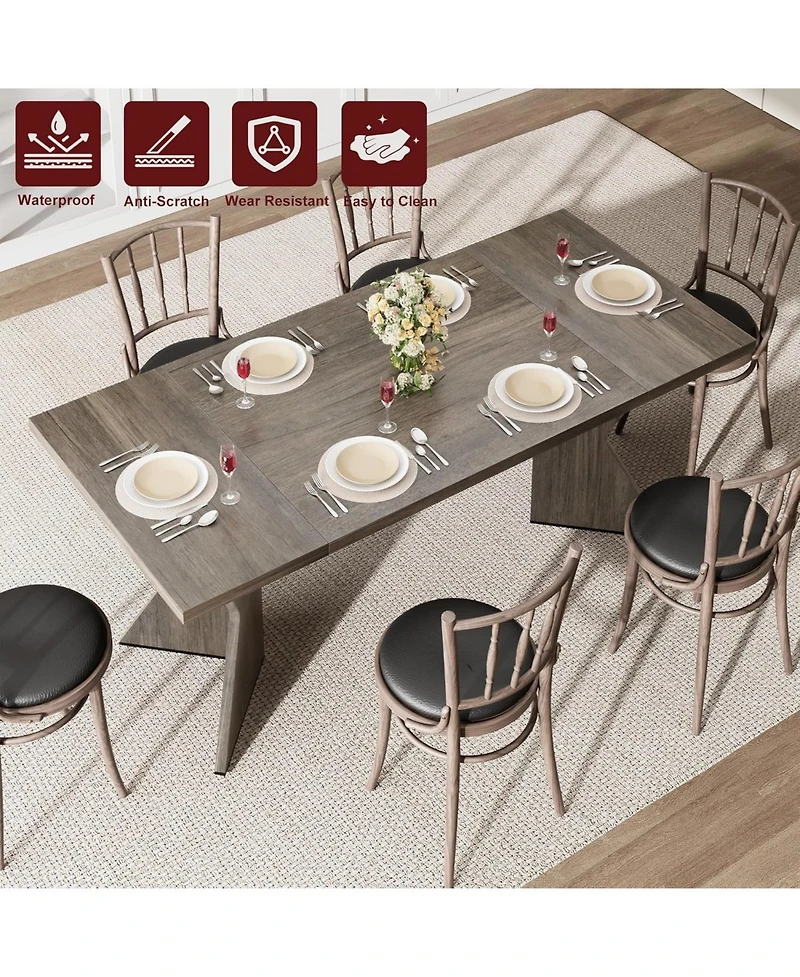gaomon Dining Room Table 6 71 Inch Rectangular Kitchen Table Dining Room Furniture