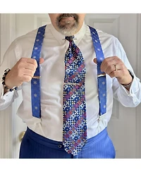 Trafalgar Men's Let It Snow Novelty Snowflake Silk Formal End Suspenders