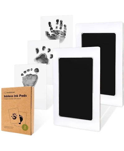 KeaBabies 2pk Inkless Ink Pad for Baby Hand and Footprint Kit, Clean Touch Dog Paw, Nose Print & Pet Safe