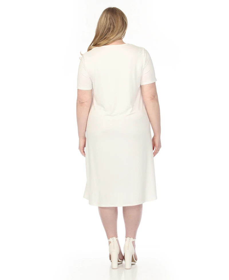 White Mark Plus Crew Neck T-Shirt Dress