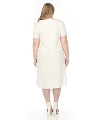 White Mark Plus Crew Neck T-Shirt Dress