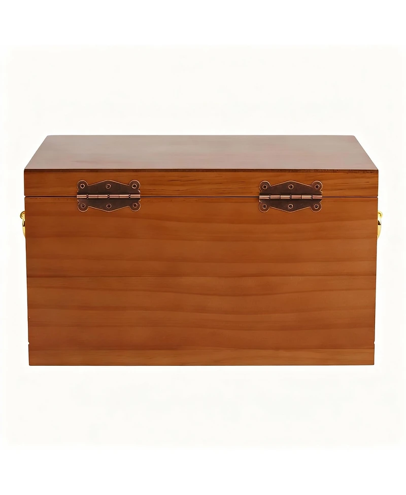 Yigii Wooden Jewelry Box with 2 Drawers, Lock & Key, Multiple Compartments