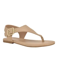 Calvin Klein Women's Moraca Buckle T-Strap Flat Sandals