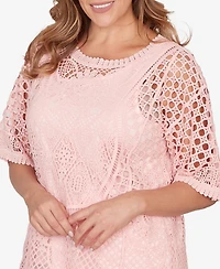 Ruby Rd. Plus Size Chemical Lace Pullover Sweater