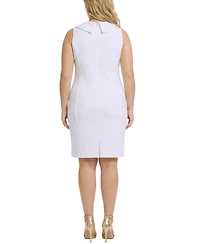 Ny Collection Plus Sleeveless Shawl Collar Dress