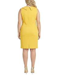 Ny Collection Plus Sleeveless Shawl Collar Dress