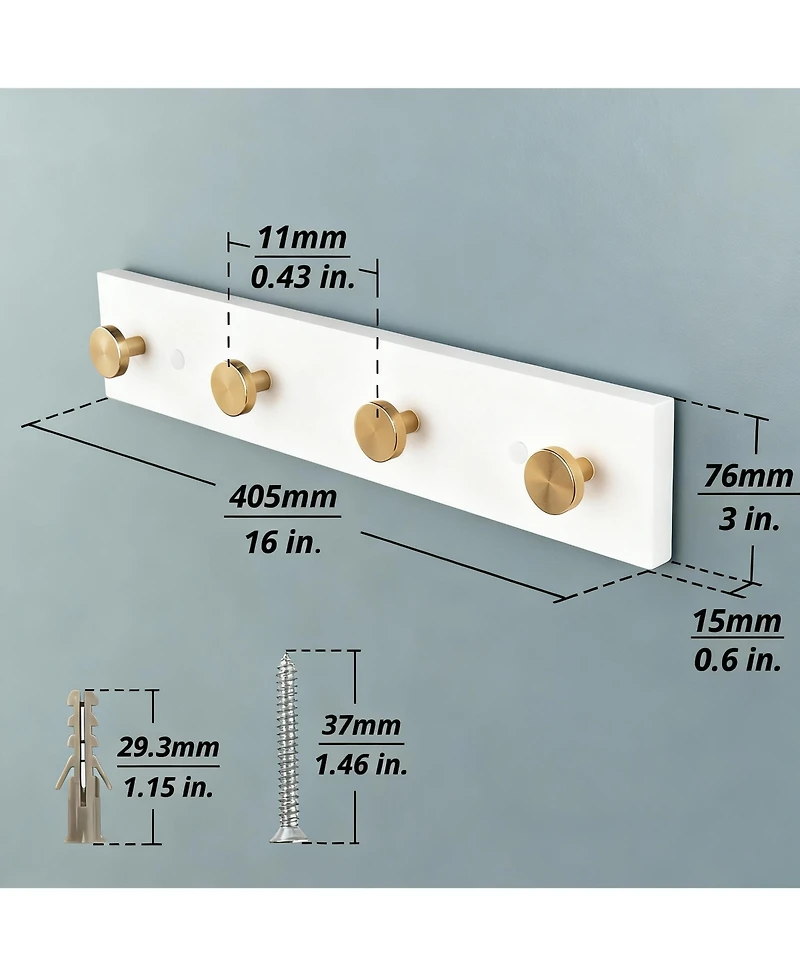 Yigii 16" Aluminum Wall Hooks, Easy Install, Durable, Safe Design, Multi-Use