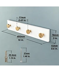 Yigii 16" Aluminum Wall Hooks, Easy Install, Durable, Safe Design, Multi-Use